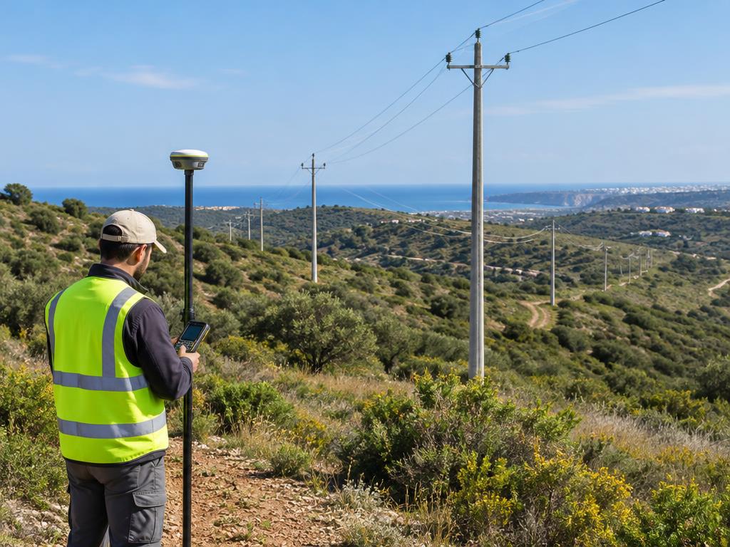 Linhas de média tensão para a EDP — Algarve, Portugal (imagem ilustrativa)